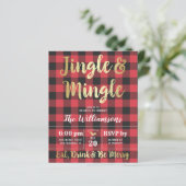 Papier Budget Plaid & Gold Jingle & Mingle Holiday Party (Debout devant)
