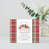 Papier Budget Plaid Noël Favoris Chose Invitation (Debout devant)