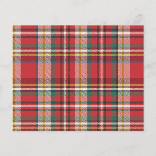 Papier Budget Plaid Noël Favoris Chose Invitation (Dos)