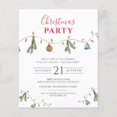 Papier Budget Plaid Noël Fête Invitation (Devant)