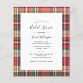 Papier Budget Plaid Rustic Bridal Show Invitation (Devant)