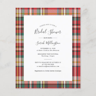 Papier Budget Plaid Rustic Bridal Show Invitation