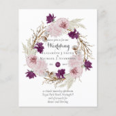 Papier Budget Plum Blooms Blush Wreath Wedding Invite (Devant)