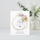 Papier Budget plum Blush rose Floral Mariage Invite (Debout devant)