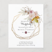 Papier Budget plum Blush rose Floral Mariage Invite (Devant)