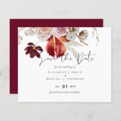 Papier BUDGET Plum Cinnamon Mariage Automne Florales (Devant / Derrière)