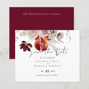 Papier BUDGET Plum Cinnamon Mariage Automne Florales