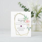 Papier BUDGET Plum et pêche Faire-part de mariage floral (Debout devant)