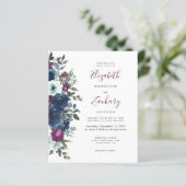 Papier Budget Plum Floral QR Code Mariage (Debout devant)