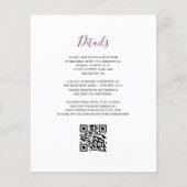 Papier Budget Plum Floral QR Code Mariage (Dos)