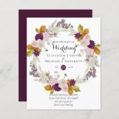 Papier Budget Plum Ginger Wreath Wedding Invite (Devant / Derrière)