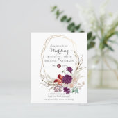 Papier Budget Plum rose Ginger Floral Mariage Invite (Debout devant)