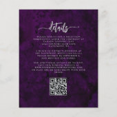Papier Budget Plum Silver Floral QR Code Wedding Invite (Dos)