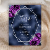 Papier Budget Plum violet argent Floral Marine Mariage à