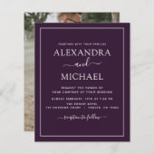 Papier Budget Plum violet Mariage avec invitation photo (Devant / Derrière)