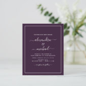Papier Budget Plum violet Mariage Typographie moderne (Debout devant)