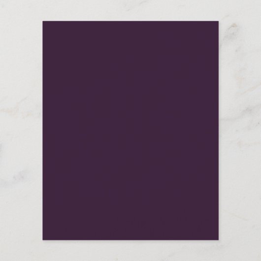 Papier Budget Plum violet Mariage Typographie moderne (Dos)