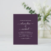 Papier Budget Plum violet Mariage Typographie moderne (Debout devant)
