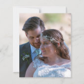 Papier BUDGET Plume de Paon Photo Mariage Remerciements (Dos)