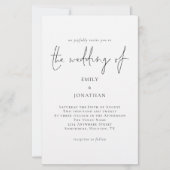 Papier Budget plus grand Faire-part de mariage noir blanc (Devant)