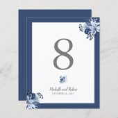 Papier BUDGET Plutôt gris Marine bleu mariage floral (Devant / Derrière)