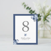 Papier BUDGET Plutôt gris Marine bleu mariage floral (Debout devant)