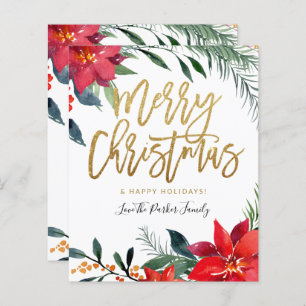 Papier Budget Poinsettia Floral Joyeux Noël