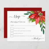 Papier Budget Poinsettia Foliage Noel Mariage RSVP (Devant / Derrière)