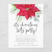 Papier Budget Poinsettia Noël Lets Invitation de la fête (Devant)