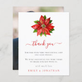 Papier Budget Poinsettia Photo Xmas Mariage Merci (Devant / Derrière)
