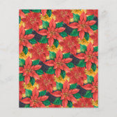 Papier Budget Poinsettias Noël Fête Invitation (Dos)
