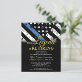 Papier Budget Police Blue Retirement Party Invitation (Debout devant)