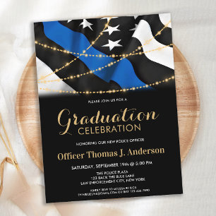 Papier Budget Police Graduation Party Mince Ligne bleue