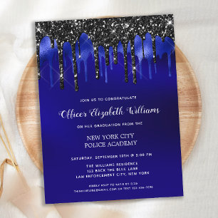 Papier Budget Police Officer Graduation Invitation