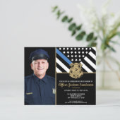 Papier Budget Police Photo Retraite Invitation (Debout devant)