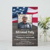 Papier Budget Police Retraite Photo American Flag Invit (Debout devant)