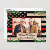 Papier Budget Pompier Mince Ligne rouge Drapeau Noël (Devant / Derrière)