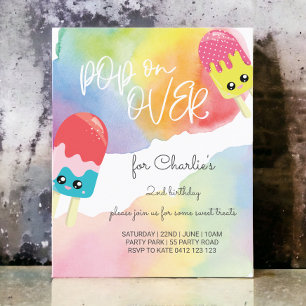 Papier BUDGET Pop Sur Popsicle Invitation Anniversaire