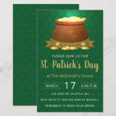 Papier Budget Pot or Jour de la Saint Patrick Invitation (Devant / Derrière)