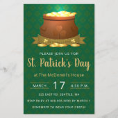 Papier Budget Pot or Jour de la Saint Patrick Invitation (Devant)