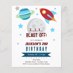 Papier Budget pour le 2e anniversaire dans l'espace