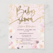 Papier Budget pour une baby shower avec aquarelle florale (Devant)