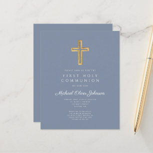 Papier Budget Poussiéreux Bleu Religieux Garçon Première