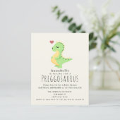 Papier Budget Preggosaurus Cute Dinosaur Baby shower (Debout devant)