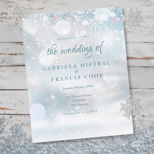 Papier Budget Premier Faire-part de mariage de flocons de