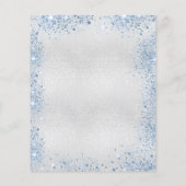 Papier Budget première communion argent bleu invitation (Dos)