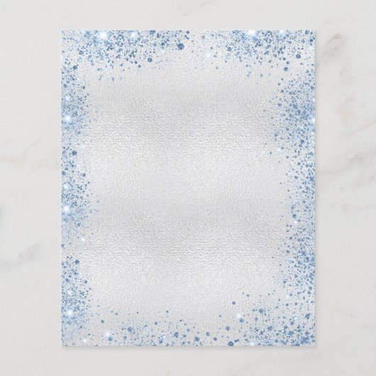 Papier Budget première communion argent bleu invitation (Dos)