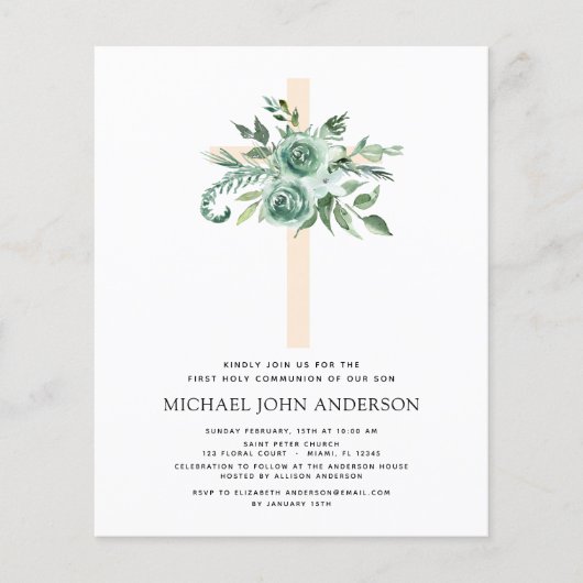 Papier Budget Première Communion Sainte Verdure Eucalyptu (Devant)