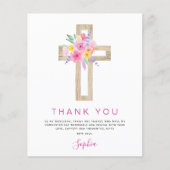 Papier Budget Première Sainte Communion Merci Floral rose (Devant)