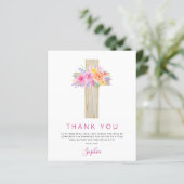 Papier Budget Première Sainte Communion Merci rose (Debout devant)
